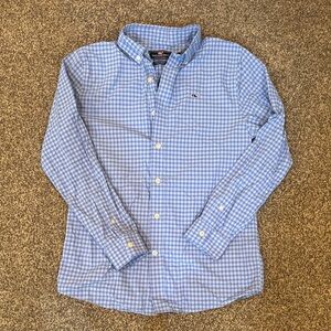 Vineyard Vines Blue Checkered Boys Shirt